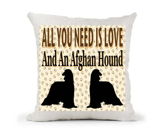All You Need Is Love And An Afghan Hound Country Canvas Cushion Cover Gift