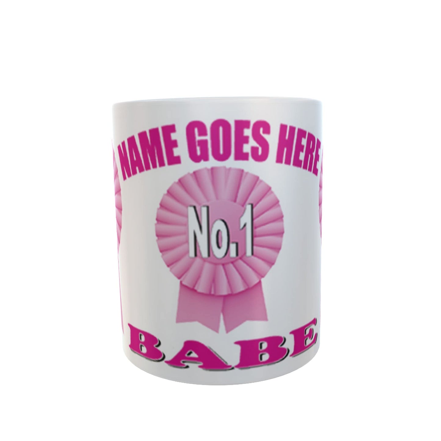 Simply The Best No.1 Babe Personalised Ceramic Rosette Gift Mug