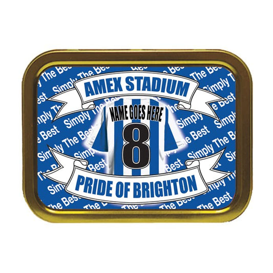 Brighton Football Shirt Personalised Tobacco Storage Tin & Products