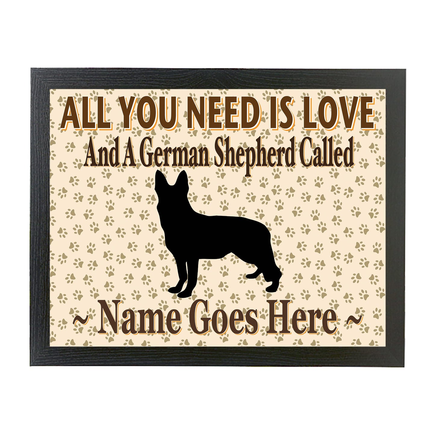 All You Need Is Love German Shepherd Personalised Dog Breed Cushion Lap Tray Bean Bag Gift