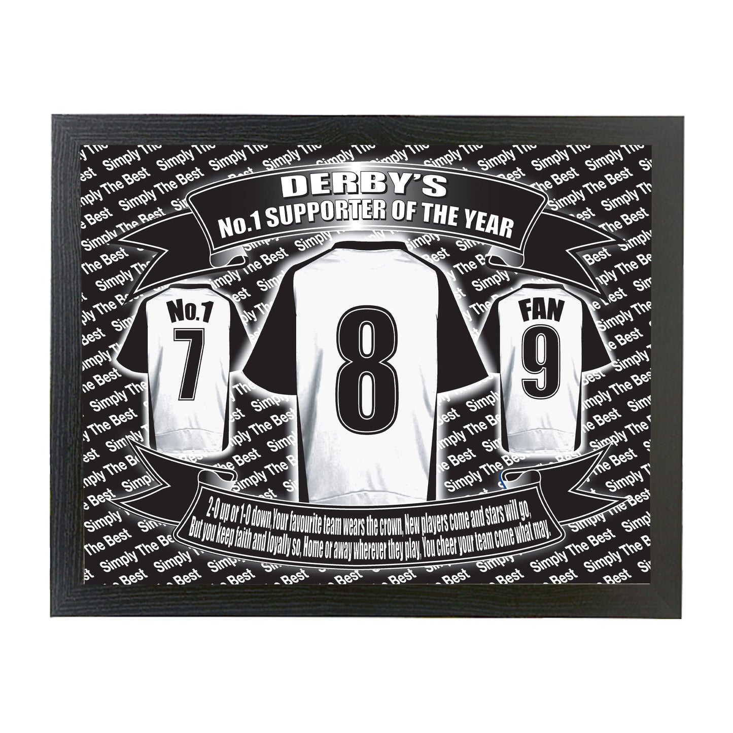 Derby Football Shirt Lap Tray Gift