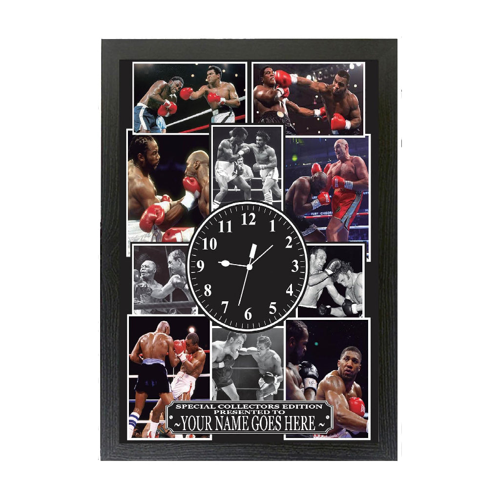 The Greatest Icon Boxing Legends Personalised Framed Wall Mountable Clock Gift