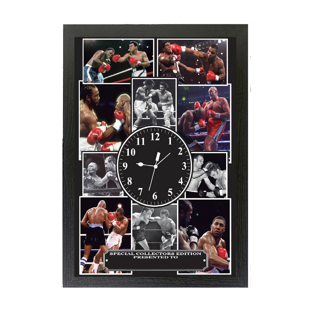 The Greatest Icon Boxing Legends Personalised Framed Wall Mountable Clock Gift