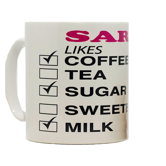 Any Name & Choice of Drinks Personalised Ceramic Gift Mug