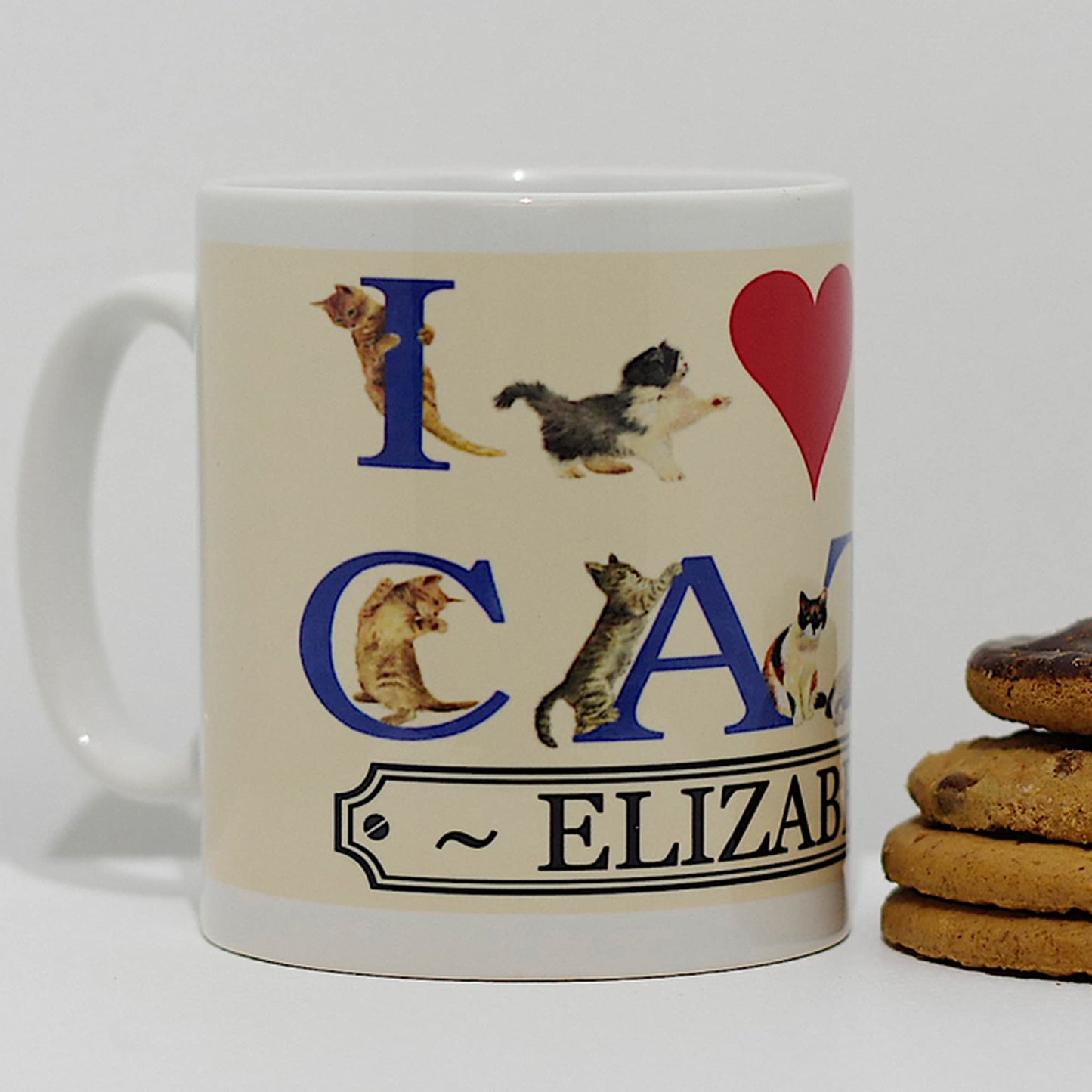I Love Cats Personalised Ceramic Gift Mug