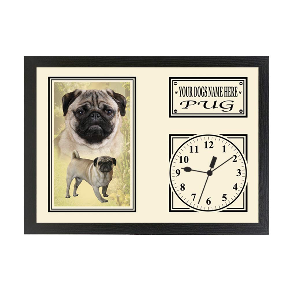 Pug Personalised Dog Breed Gift Clock