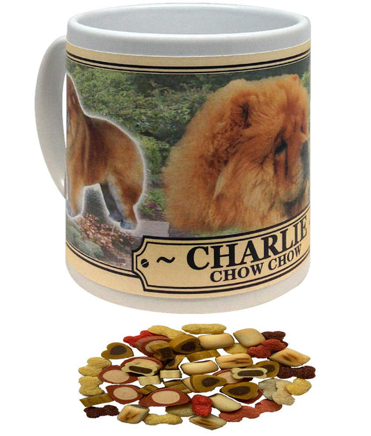 Chow Chow Personalised Dog Breed Gift Mug with Treats