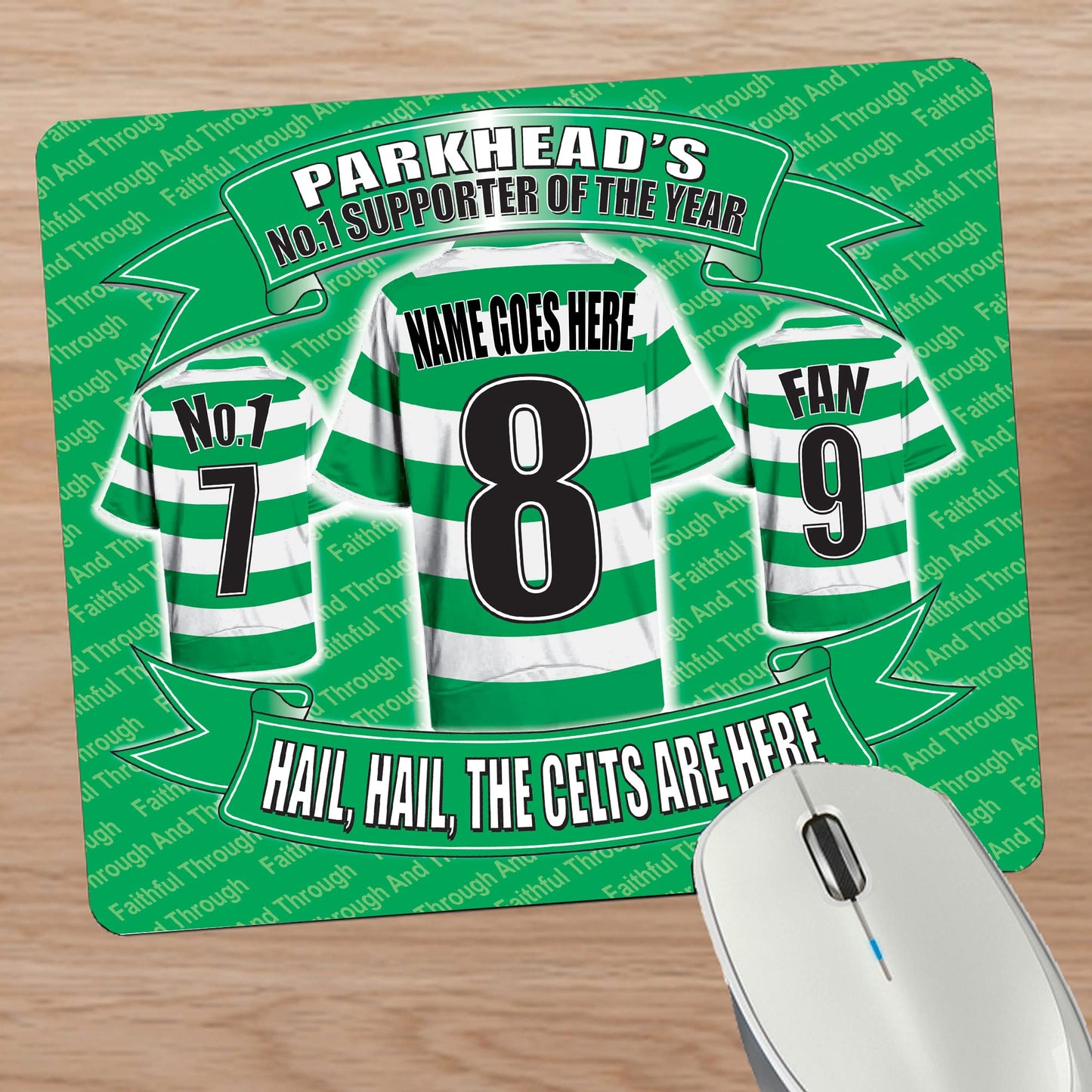 The Celts Football Shirt Personalised Mouse Mat Gift