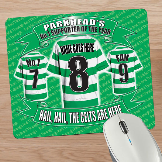 The Celts Football Shirt Personalised Mouse Mat Gift