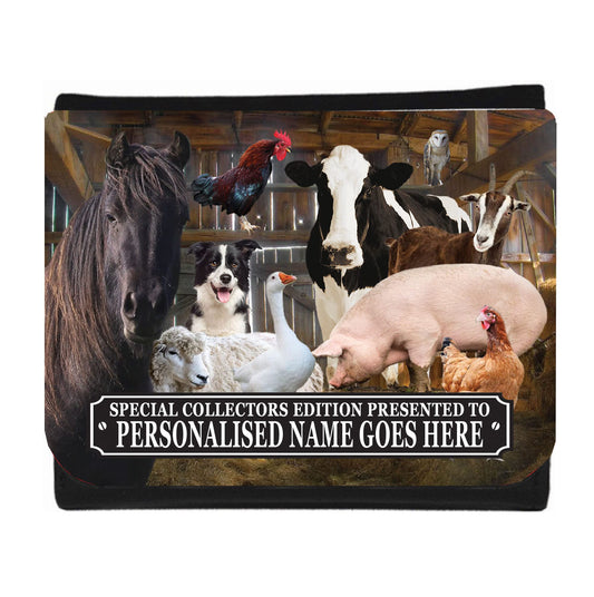 Farm Animals Barn Gathering Personalised Wallet Gift
