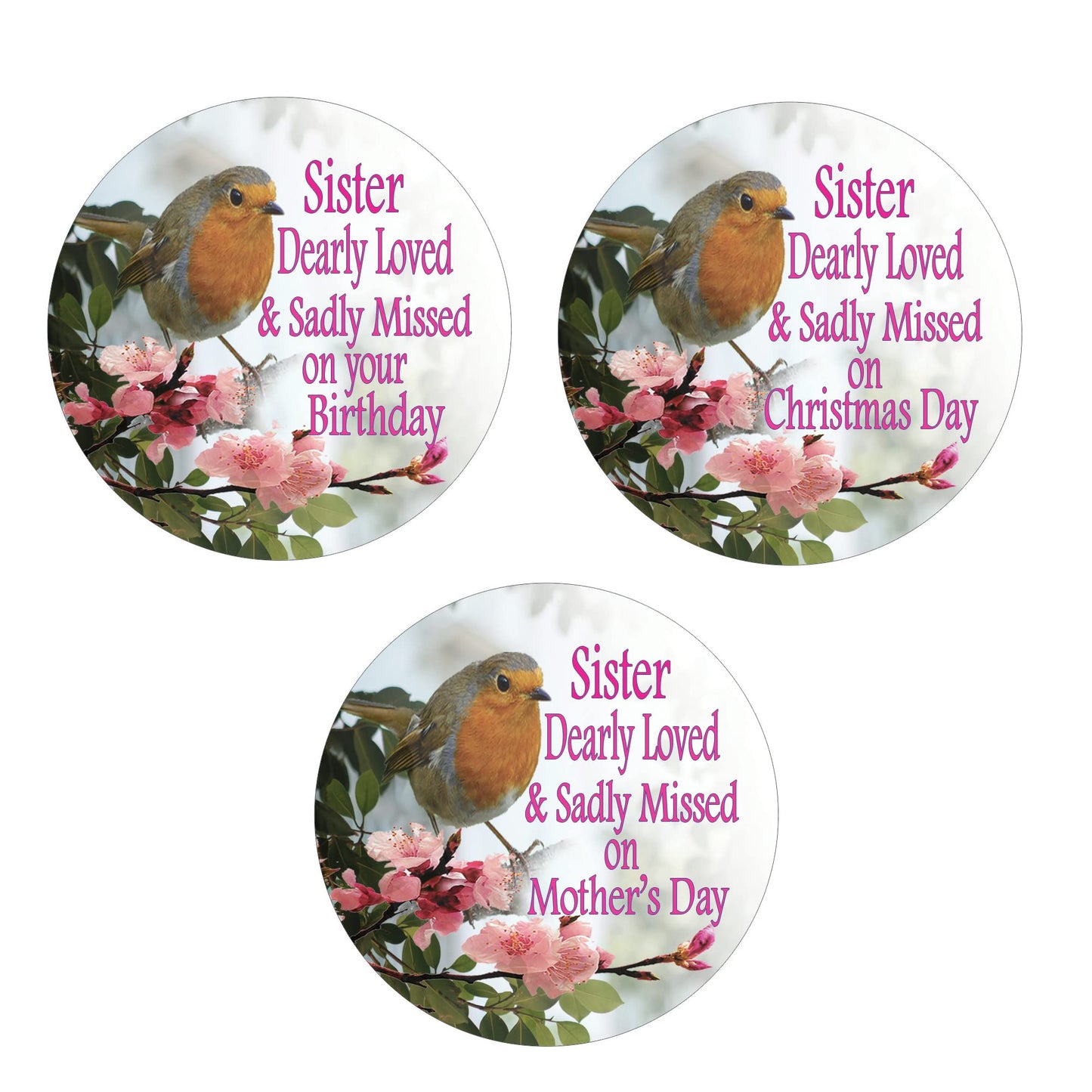 Robin Remembrance Mum- Mom - Mummy - Daughter - Grandma - Nanny - Nanna - Sister - Auntie Memorial Ceramic Hanging Decoration For Any Occasion - Mother’s Day - Birthday - Christmas