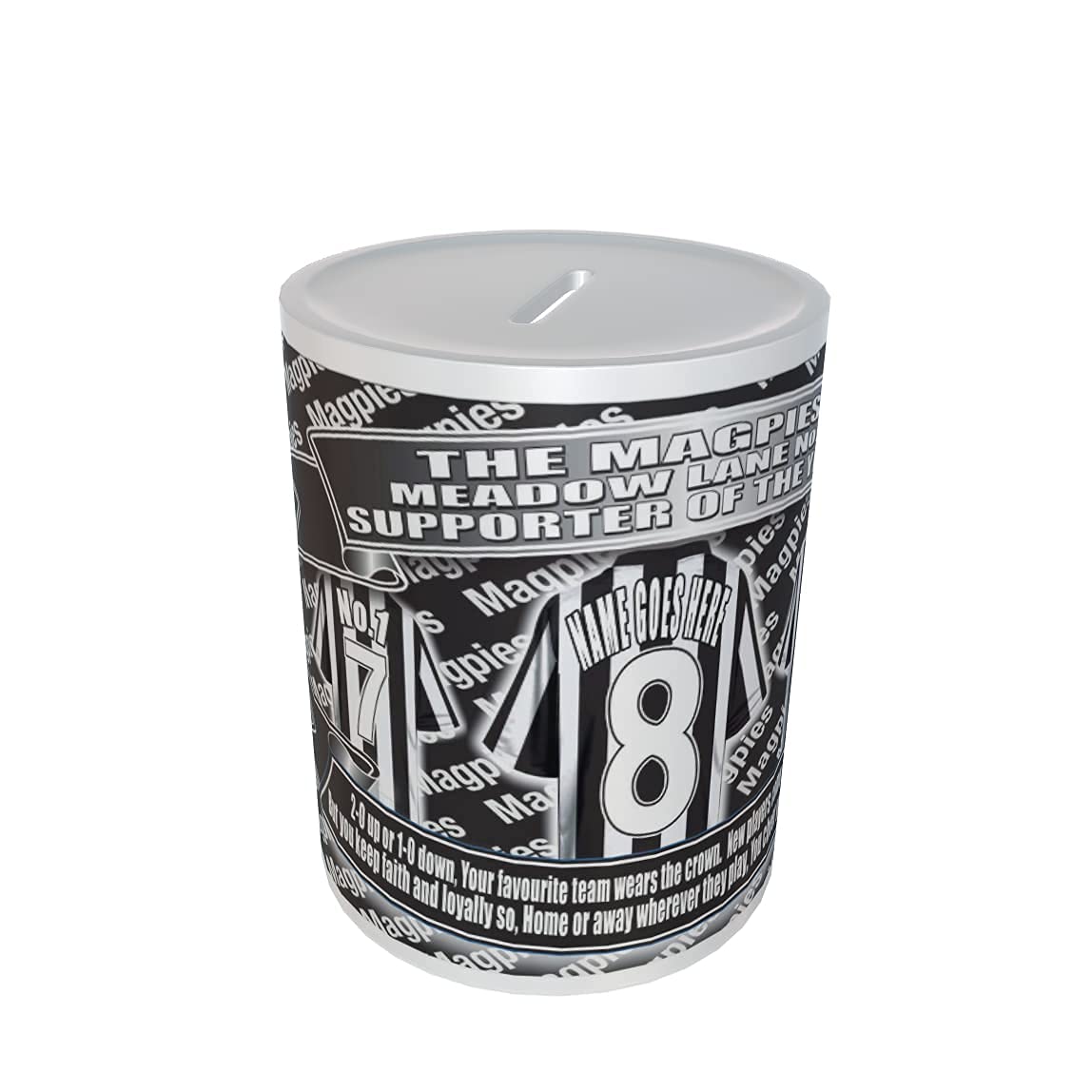 Nottingham County Football Shirt Personalised Ceramic Money Box Gift