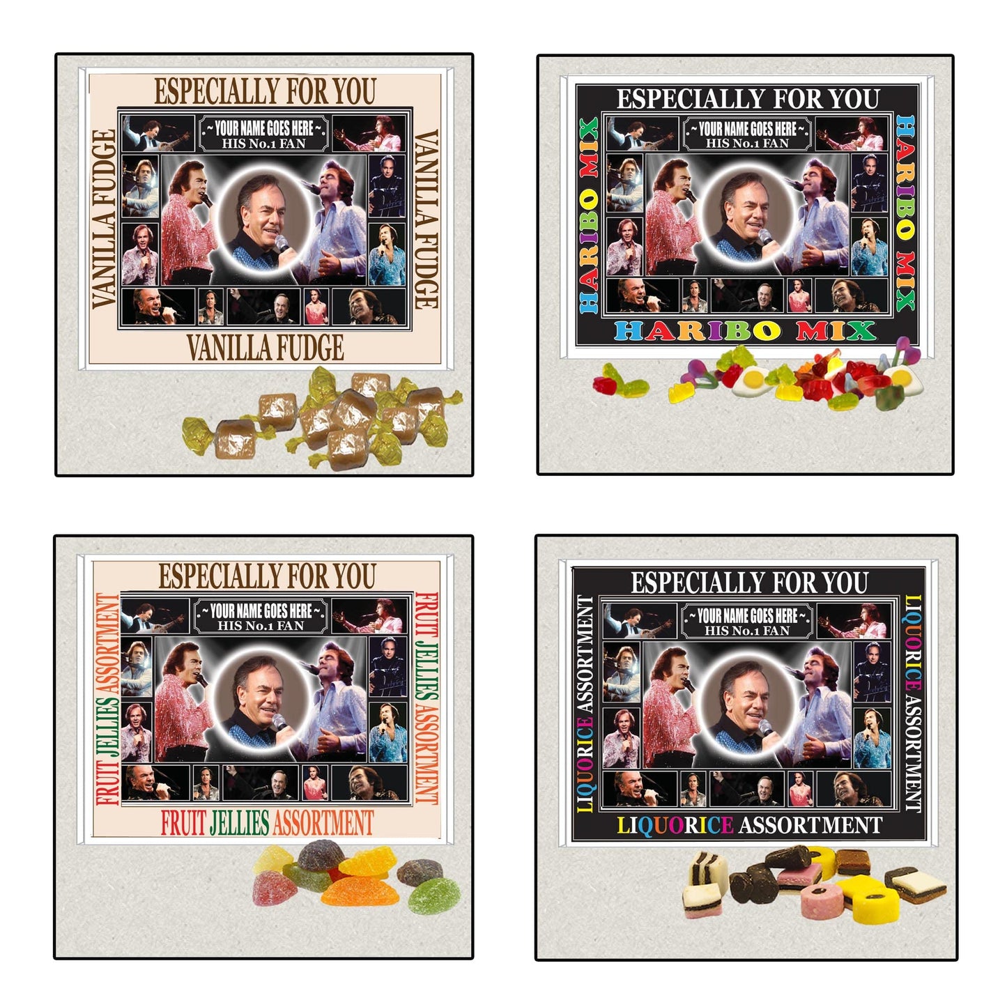 Diamond The-Jazz-Singer Celebrity Singer Icon Personalised Boxed Sweets Gift Present Neil Choice of Sweets
