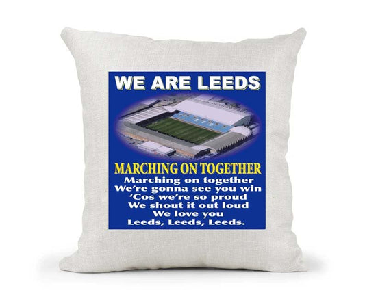 Leeds Football Anthem Song Chant Cushion Cover Gift