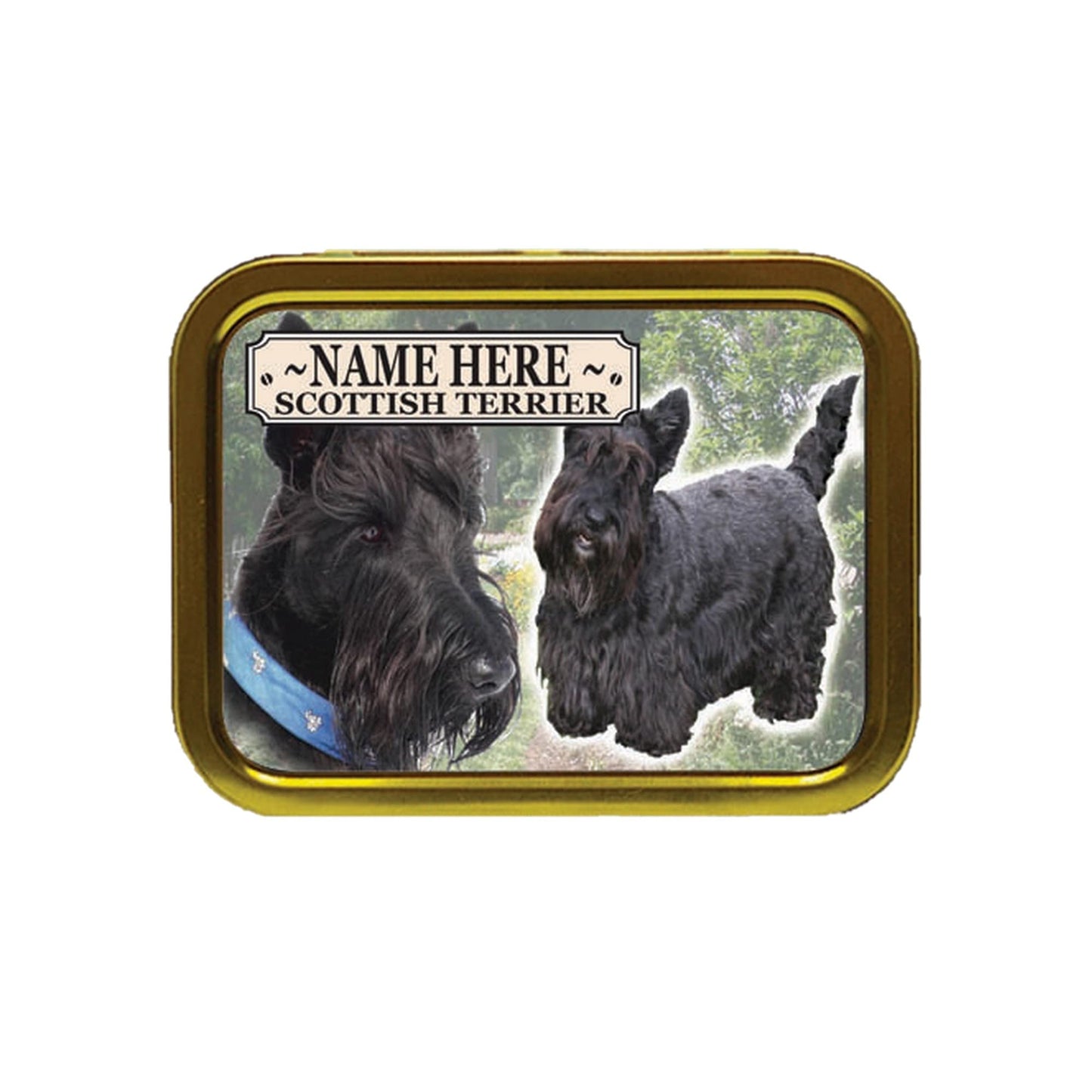 Scottish Terrier Dog Breed Personalised Tobacco Tin & Products Gift Set