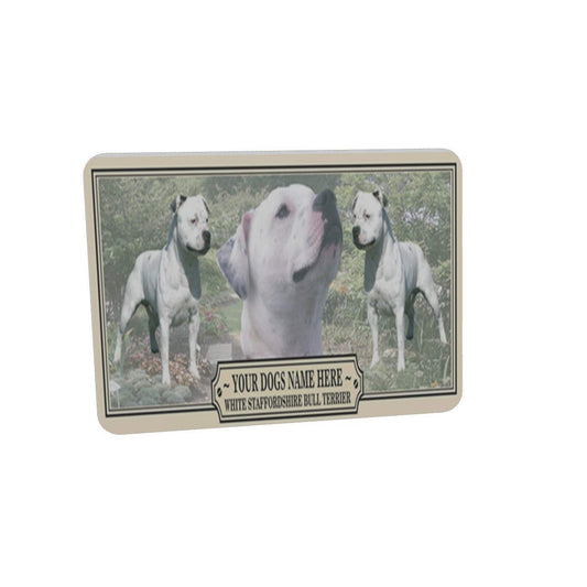 White Staffy Staffordshire Bull Terrier Personalised Dog Breed Mouse Mat Gift