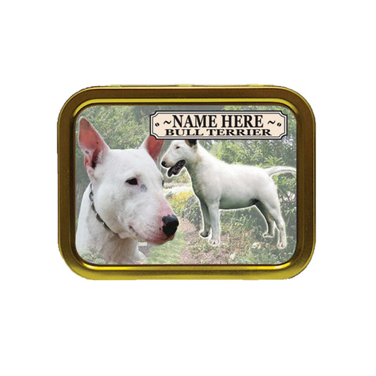 English Bull Terrier Dog Breed Personalised Tobacco Tin & Products Gift Set
