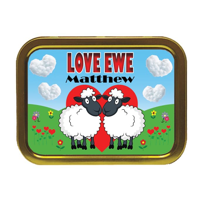 Love Ewe Male Personalised Cute Sheep Tobacco Storage Tin & Products