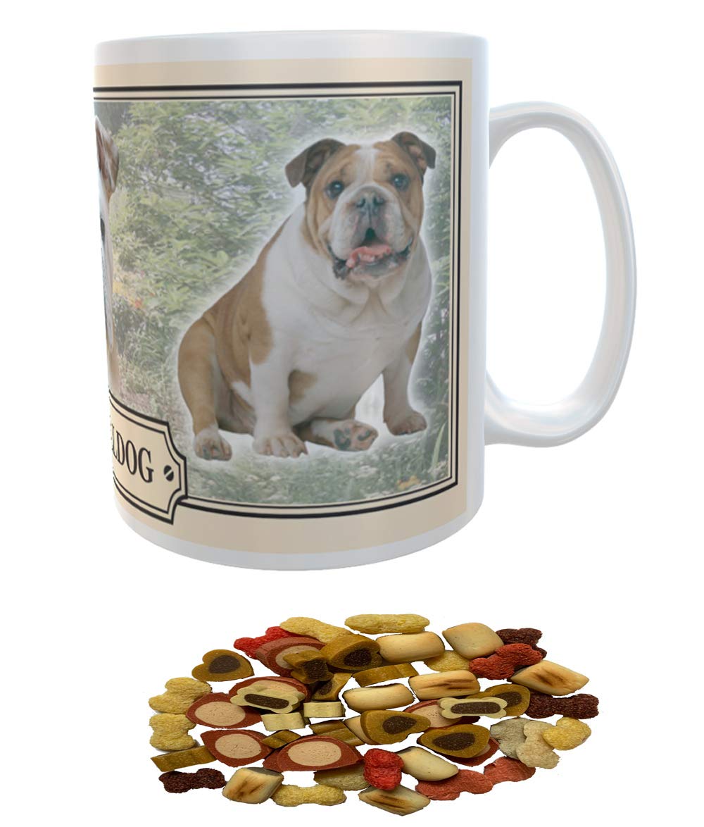 English Bulldog Dog Breed Gift Mug with Treats