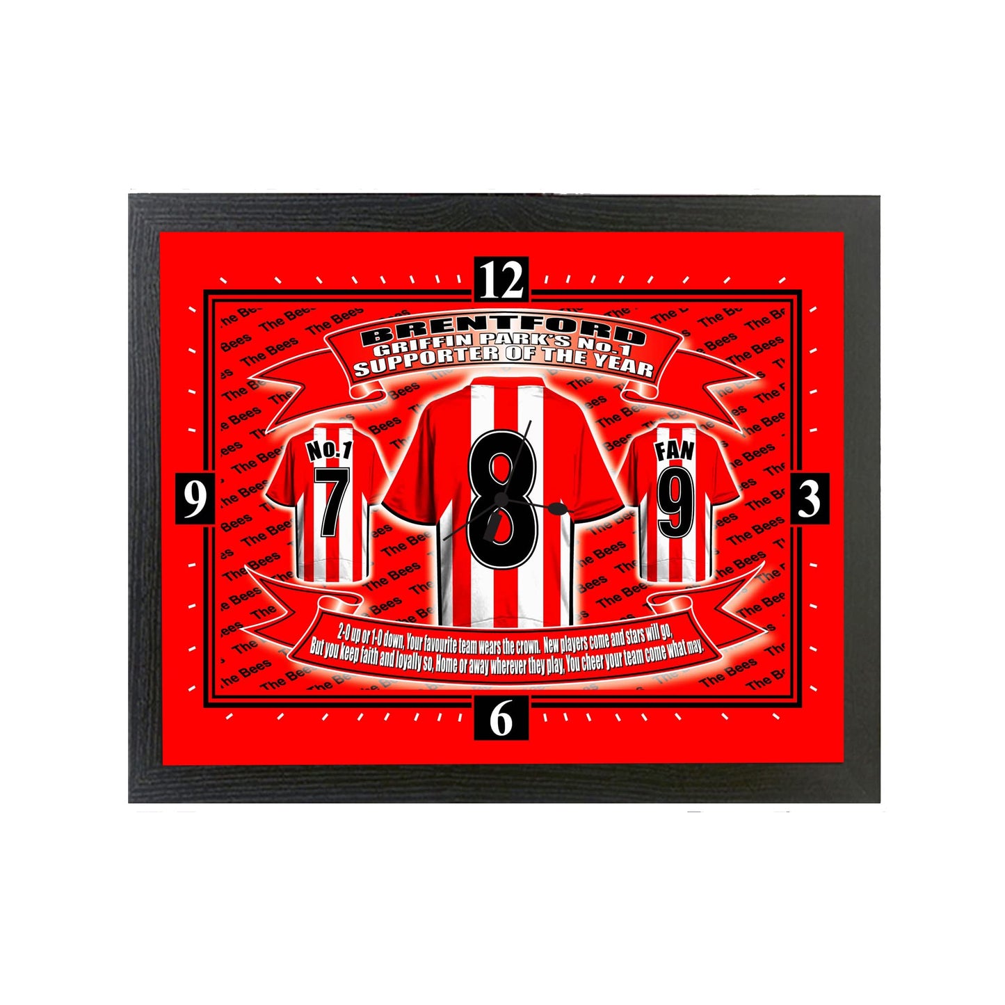 Brentford City Football Shirt Clock Gift Present