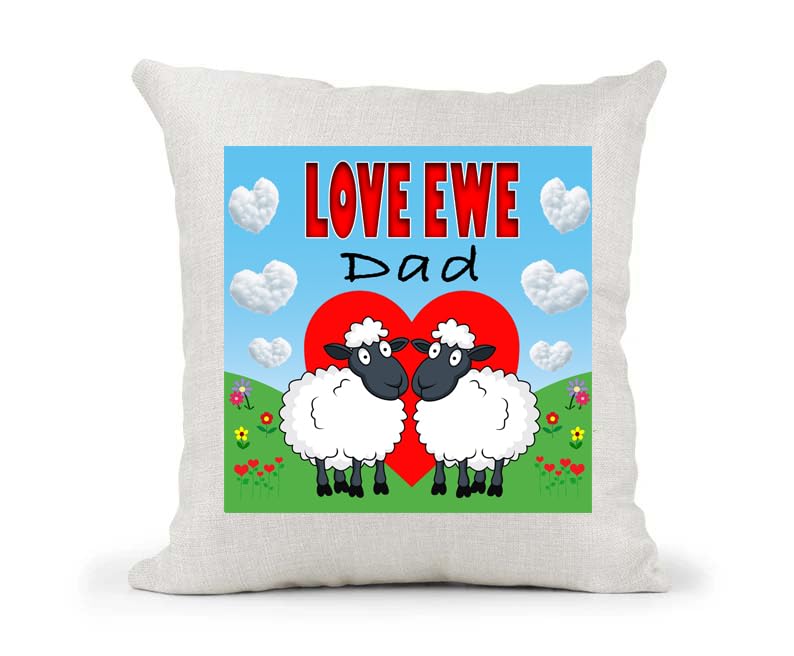 Love Ewe Male Sheep Personalised Cute Country Canvas Cushion Cover Gift