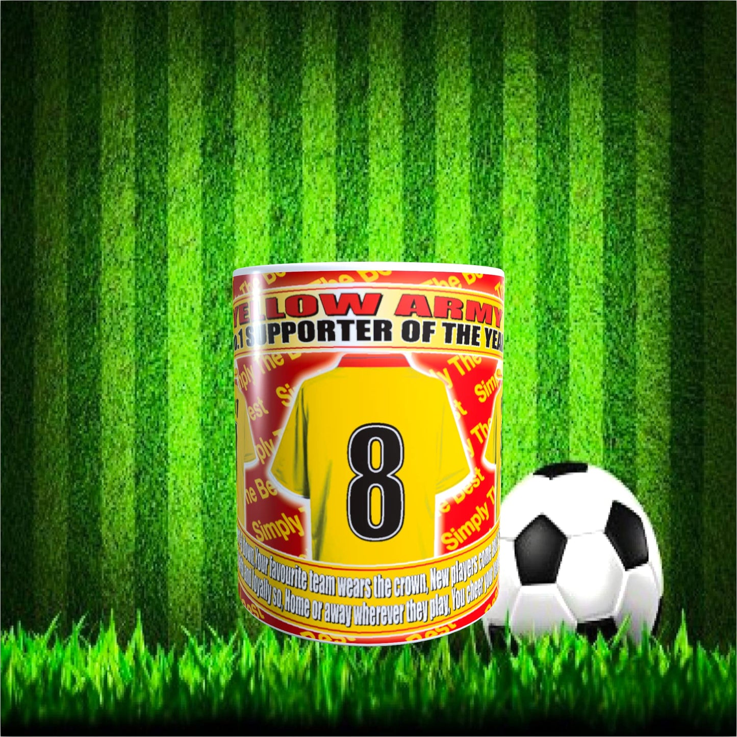 Watford Football Team Shirt Mug Gift with Chocolate Footballs