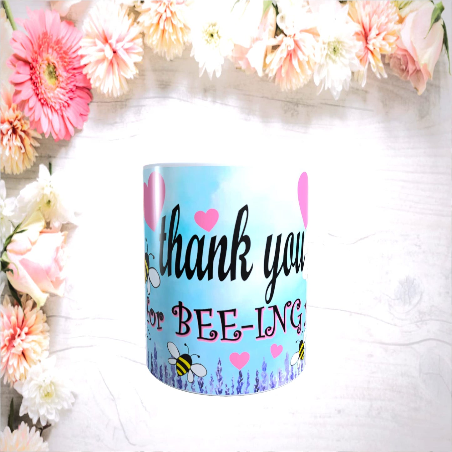 Honeycomb Blue Pink Love Hearts Valentine's Day Any Occasion Mug Gift
