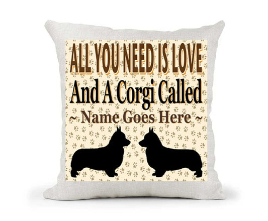 All You Need Is Love And A Corgi Personalised Country Canvas Style Cushion Cover Gift