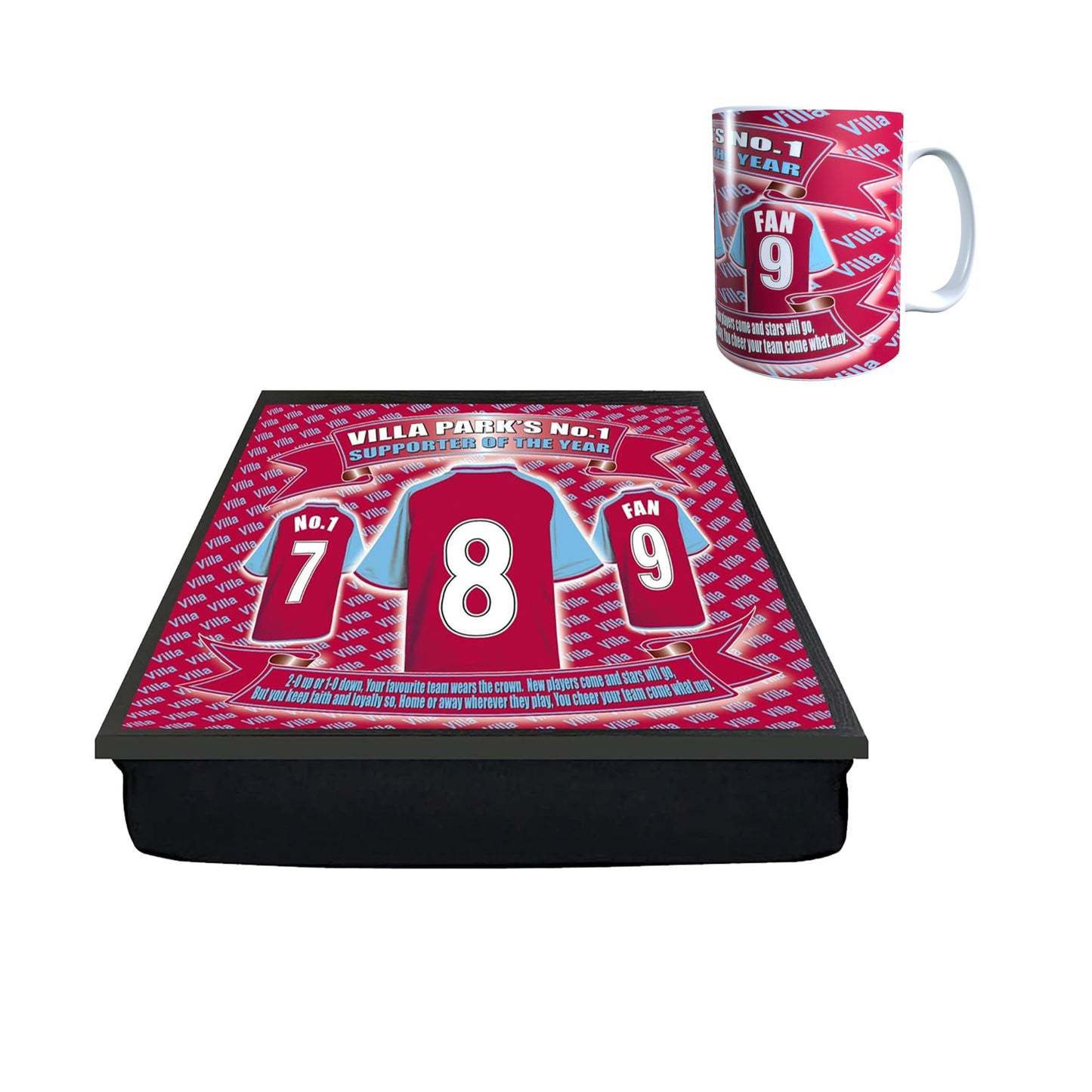 The Villa Football Shirt Lap Tray And Mug Gift Set, VILLA- LapMugGiftSet_000
