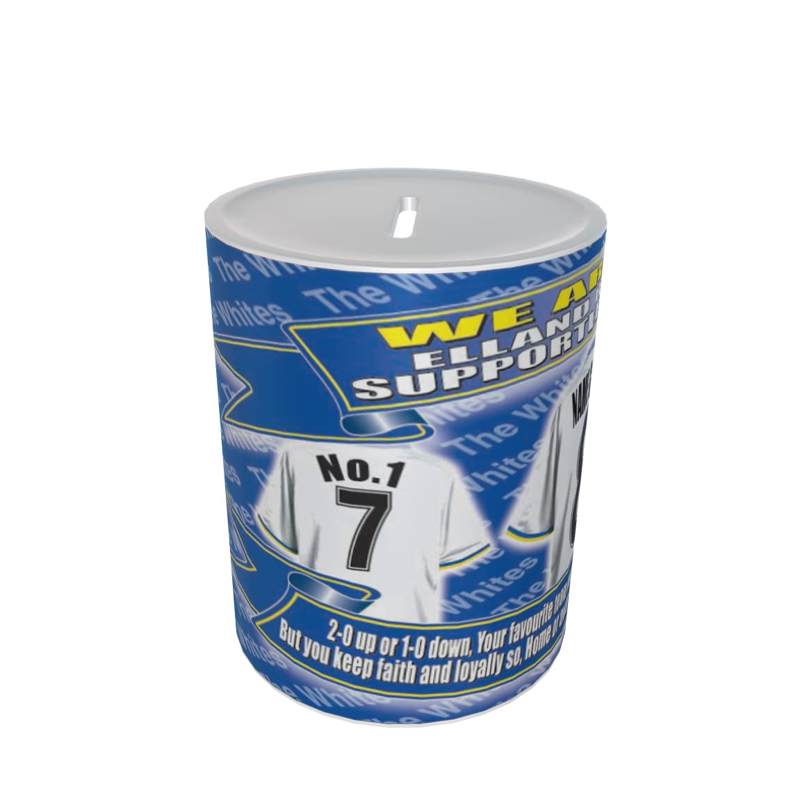 Leeds U Personalised Football Shirt Ceramic Money Box Gift