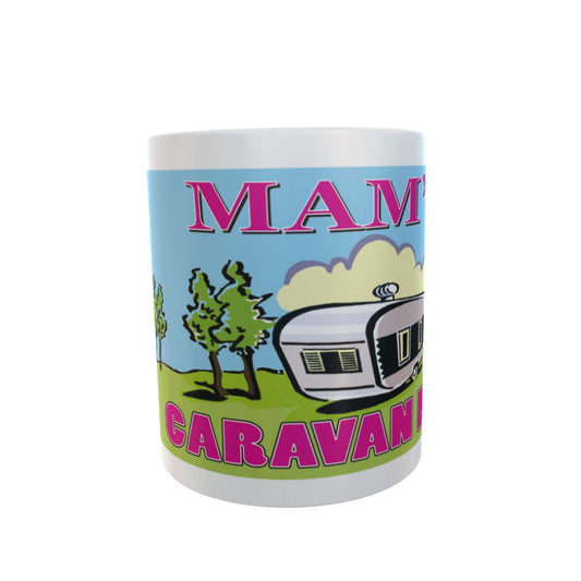 Mam's Home is Where You Park It Personal Ceramic Caravan Mug Gift