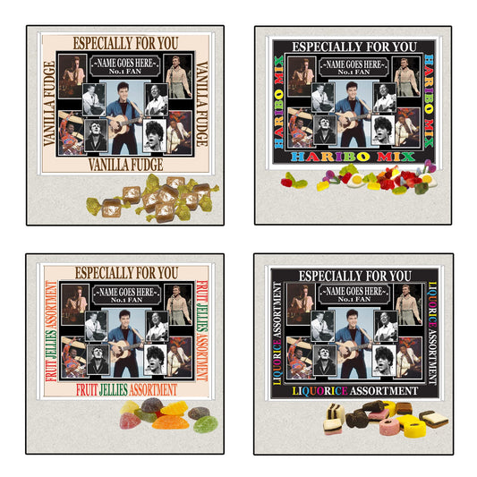 Rock & Roll Greats Celebrity Music Icon Personalised Boxed Sweets Gift Present Choice of Sweets