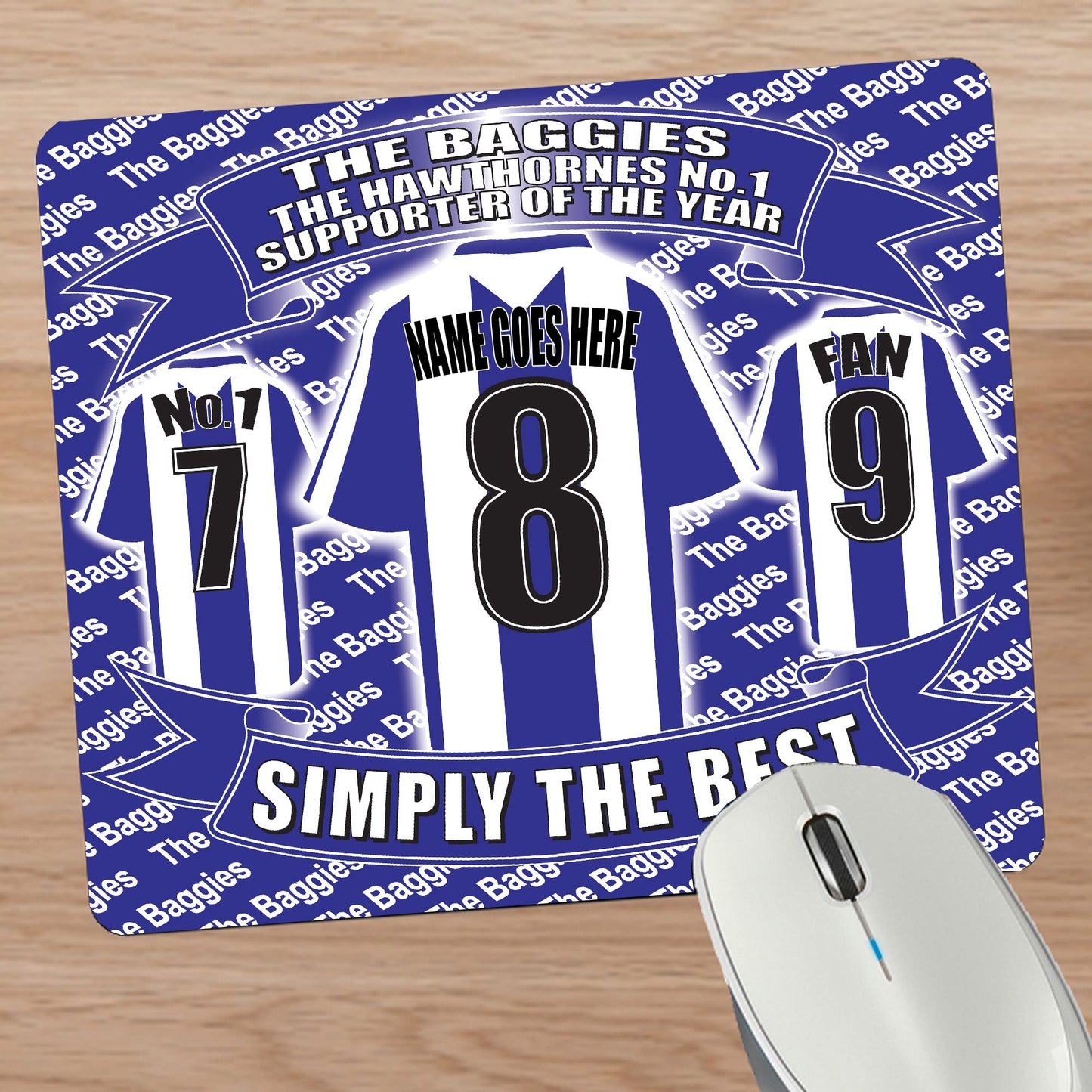 West Brom Football Shirt Personalised Mouse Mat Gift
