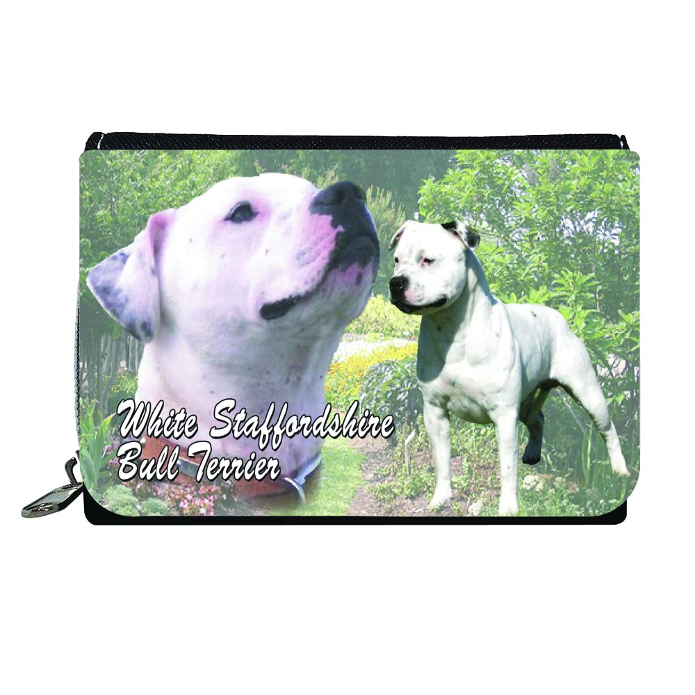 White Staffordshire Staffy Bull Terrier Dog Breed Purse Gift
