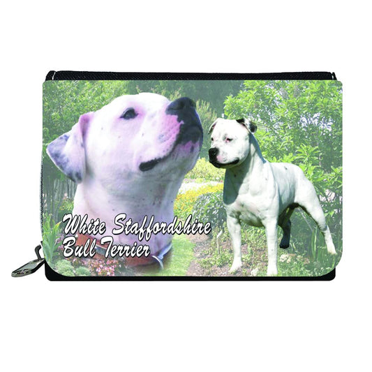 White Staffordshire Staffy Bull Terrier Dog Breed Purse Gift