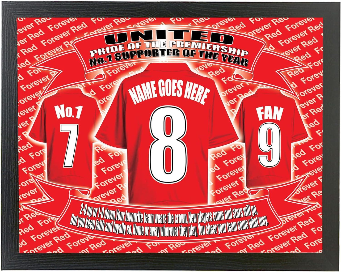 Manchester Reds Personalised Football Shirt Lap Tray And Mug Gift Set