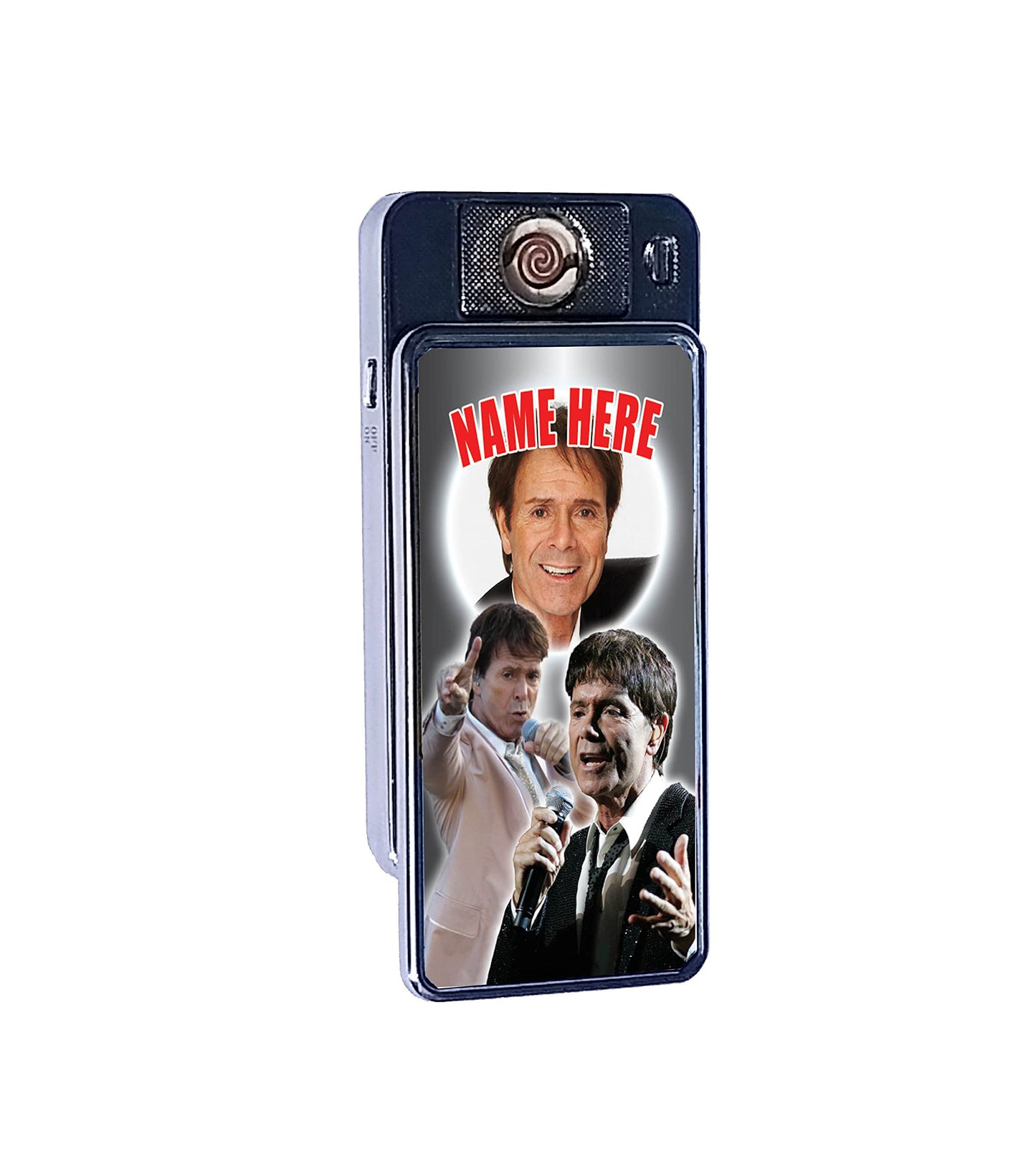 Cliff Richard Personalised Icon Rechargeable Gift Boxed Silver Metal USB Lighter