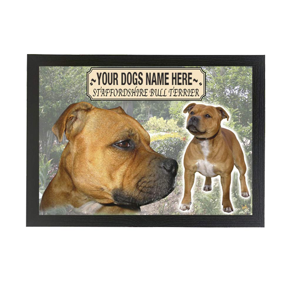 Brown Staffordshire Staffy Bull Terrier Personalised Dog Breed Gift Lap Tray