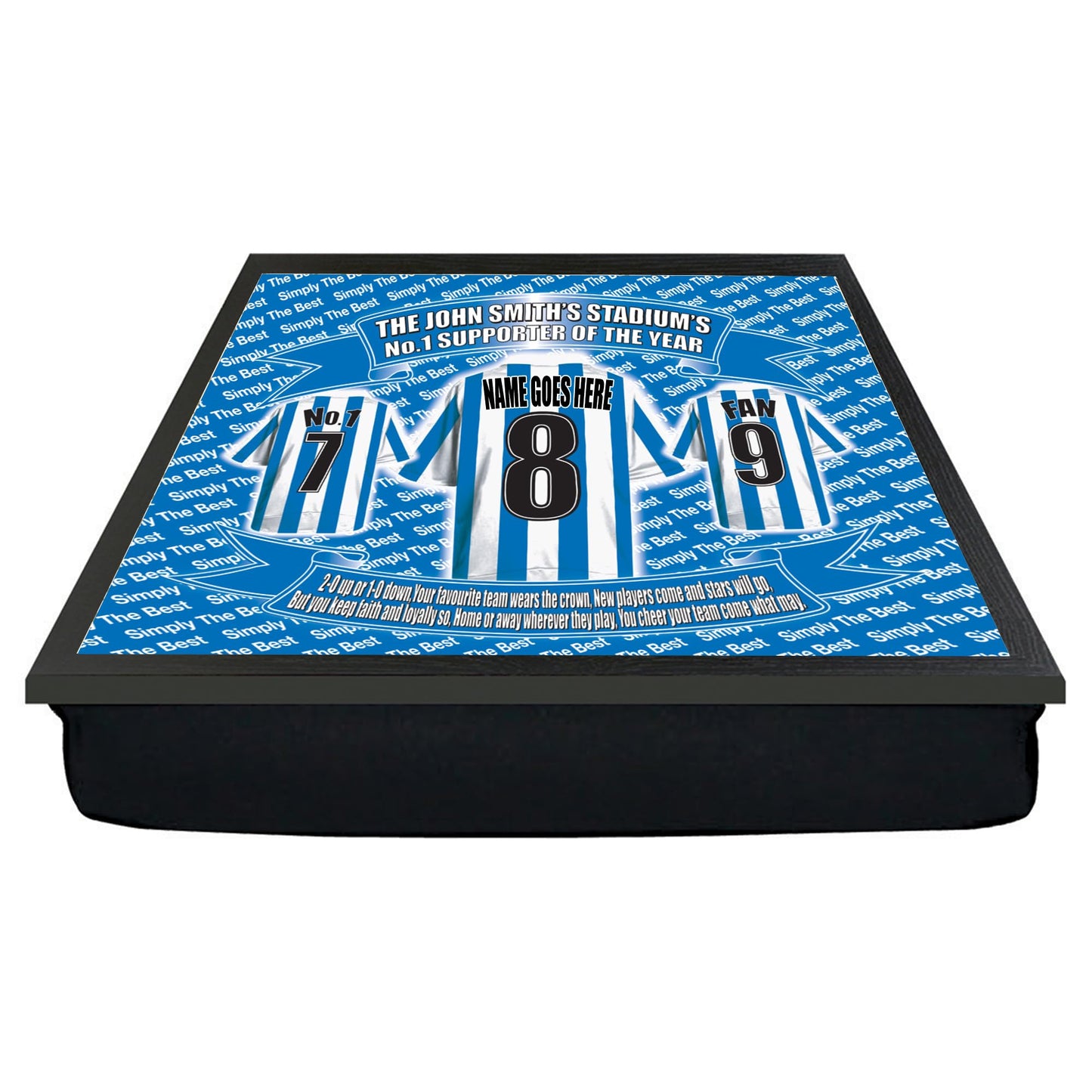 Huddersfield Football Shirt Personalised Lap Tray Gift