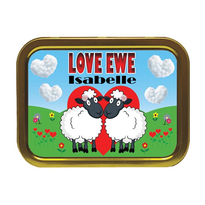 Love Ewe Two Female Personalised Cute Sheep Tobacco Storage Tin & Products