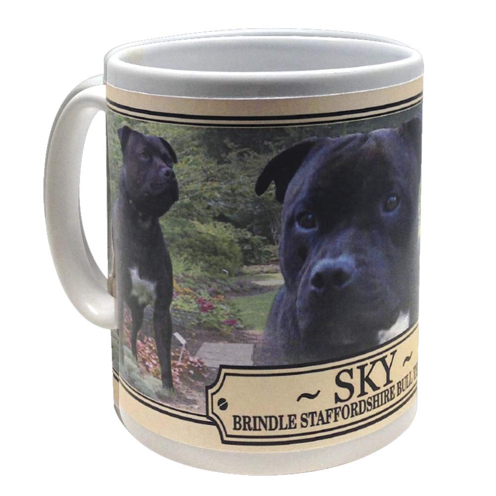 Brindle Staffordshire Bull Terrier Personalised Dog Breed Gift Mug