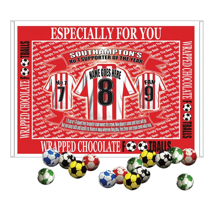 Southampton Football Shirt Personalised Gift Boxed Sweets Variety