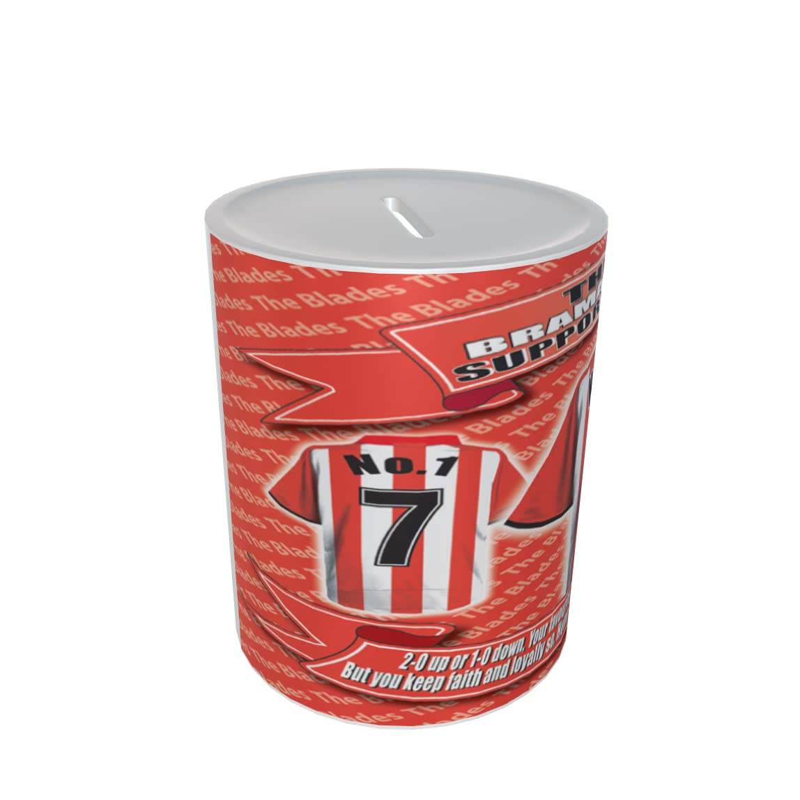 Sheffield U Personalised Football Shirt Ceramic Money Box Gift
