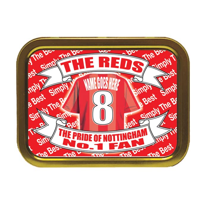 Notts Forest Personalised Football Shirt Tobacco Storage Tin & Products Gift Present