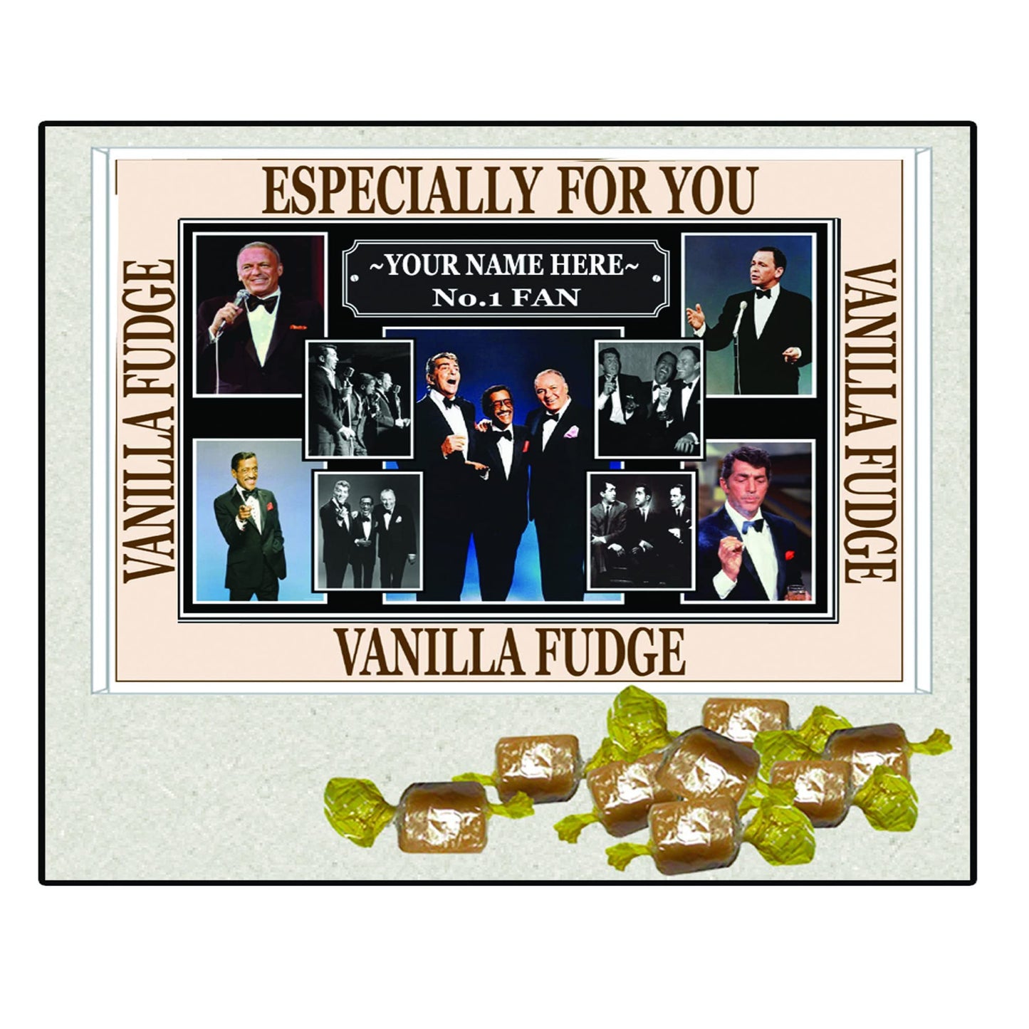 50s Crooners Celebrity Music Icon Personalised Boxed Sweets Gift Present Choice of Sweets