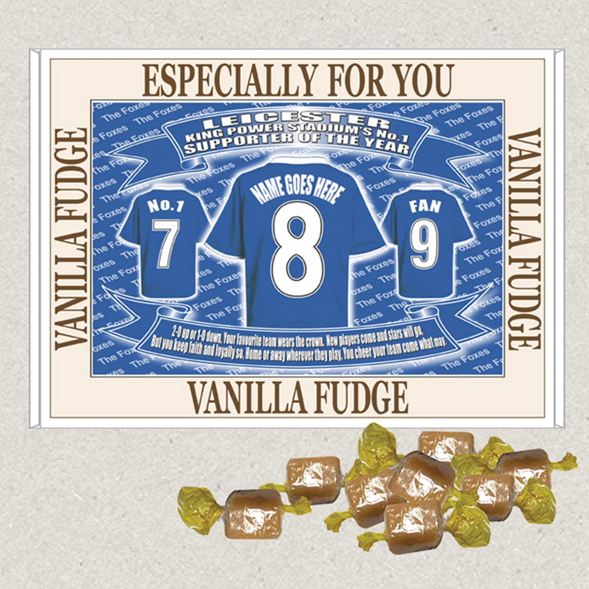 Leicester Personalised Football Shirt Gift Boxed Sweets Personalised Gift Products
