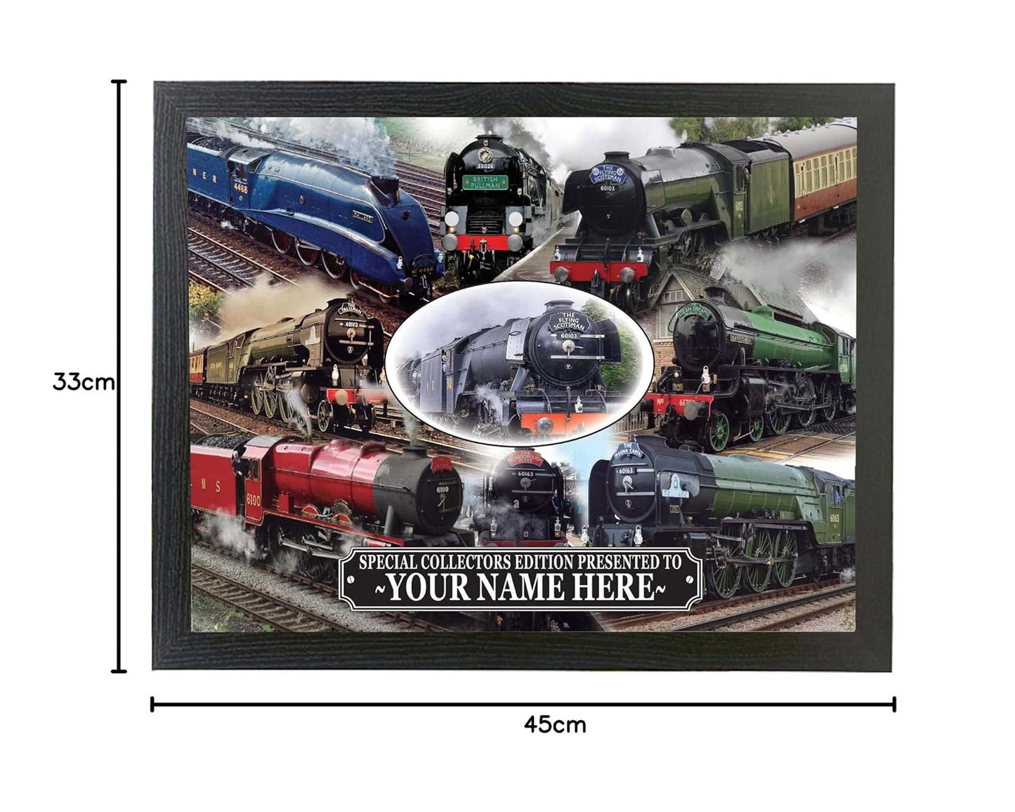 Classic Iconic Steam Locomotive Trains Personalised Framed Wall Hanging Picture Gift