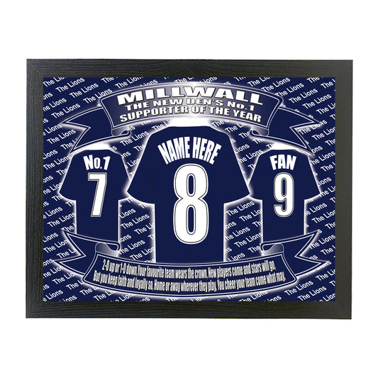 Millwall Football Shirt Personalised Picture Gift